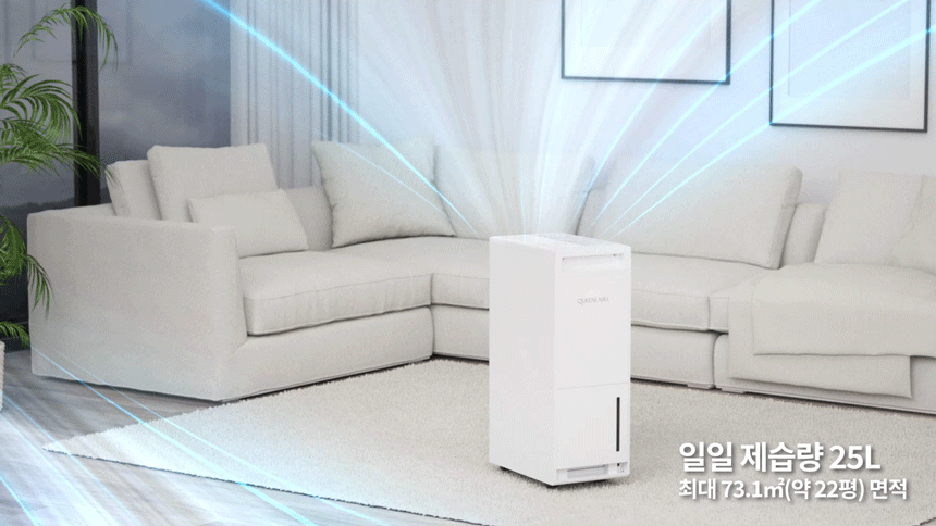 QUEENLABEL 대용량 제습기 — 제습 성능
